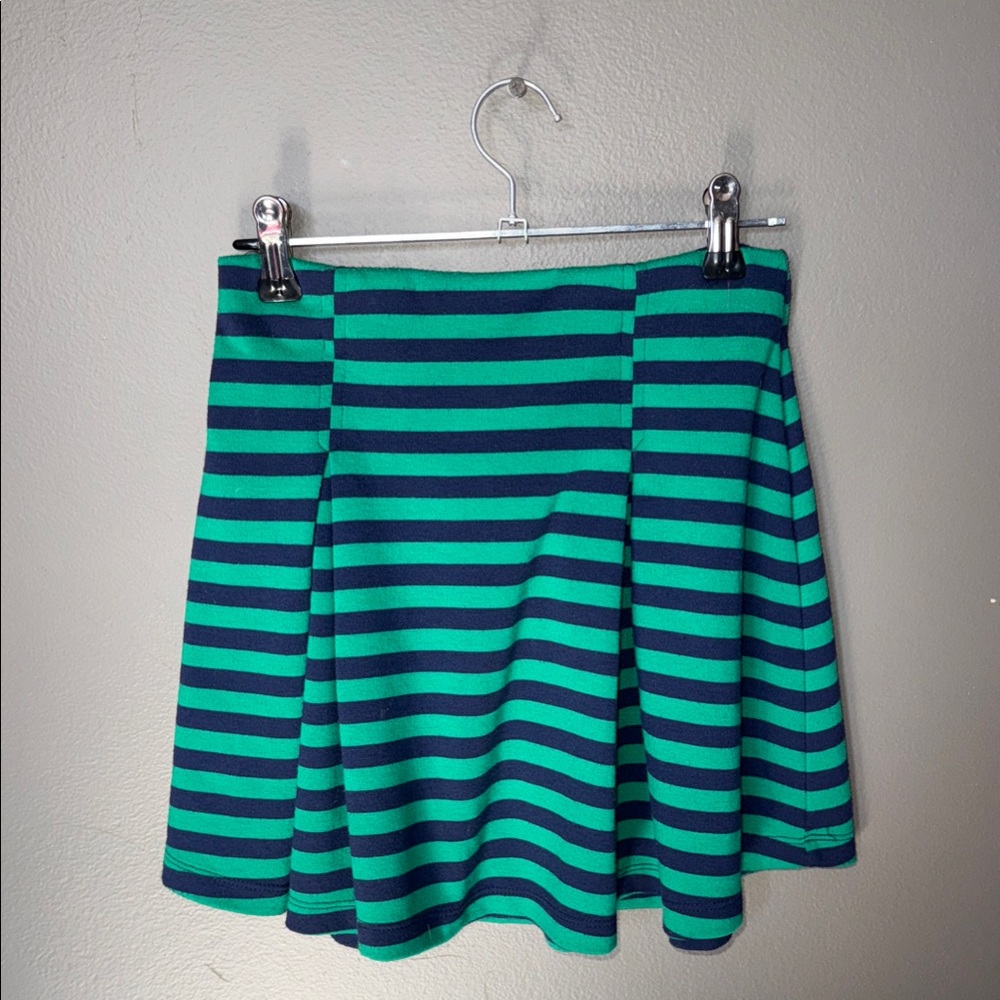 Forever 21 Green and Blue Striped Mini Skirt